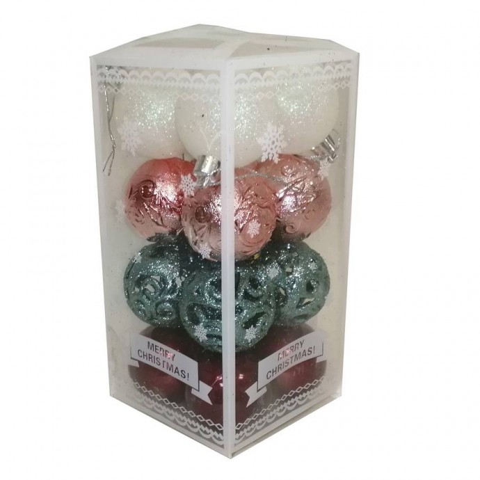 Набор ёлочных игрушек (16 шаров 5x6см) 5-16A