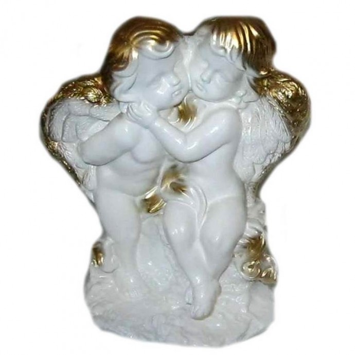 Сувенир Ангел пара на камне малая золото 19см