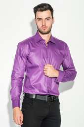 Рубашка мужская с контрастными запонками 50PD0060 (Темно-фиолетовый)