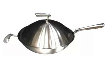 Сковорода wok, нержавеющая сталь, D=35.5 см, с крышкой, HKN-WPH03C Hurakan