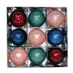 Набор ёлочных игрушек (9 шаров 6x7см)  LE100