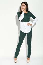 Костюм женский (кофта, штаны)  95P7077 (Зеленый-белый)