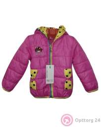 Детская куртка розовая с изображением Злой птички