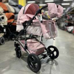 Детское 4-х колёсное шасси LUXMOM 555-W 2В1 розовый текстиль