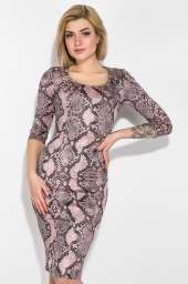 Платье женское с змеиным принтом 79PD5558 (Розовый)