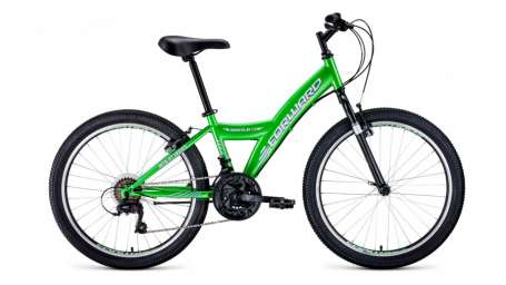 Подростковый горный (MTB) велосипед FORWARD Dakota 24 1.0 зеленый/белый 13” рама (2020)