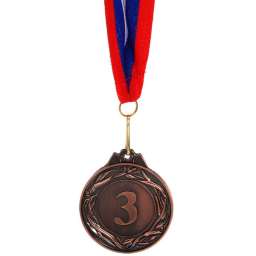 Медаль “3” - 3 место (металл, 5,4 см, лента триколор)