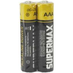 Батарейка алкалиновая Supermax LR3, тип AAA (спайка, 2 шт)(30⁄600)