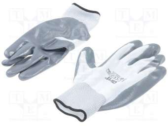 Защитные перчатки; Размер: L; серо-черный; Устойчивы к: истиранию