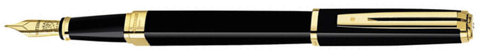 Перьевая ручка Waterman Exception Slim Black GT. Перо - золото 18К, детали дизайна: позолота 23К