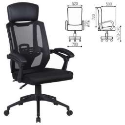 Кресло офисное BRABIX “Nexus ER-401”, синхромеханизм, подголовник, черное, 531835