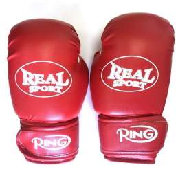 Перчатки  боксерские  Realsport 10 унций, красный