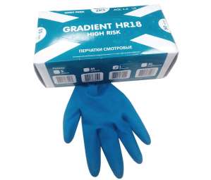 Перчатки смотровые Gradient HR18 High risk, особо прочные, размер XL, L, M