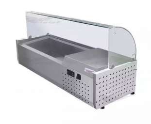 Холодильная витрина ToppingBox НХВсм-10, для ингредиентов, настольная, с гнутым стеклом, 2106 мм