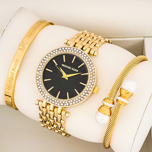 Подарочный набор MK, наручные часы и браслеты