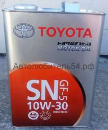 Моторное масло Toyota Motor Oil SN/CF/GF-5 10W30 4л.