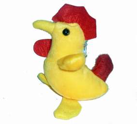 Мягкая игрушка Петух 14см жёлтый длинный нос