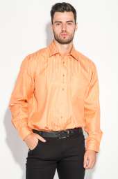 Рубашка мужская полоска принт  50PD873-19 (Оранжевая полоска)