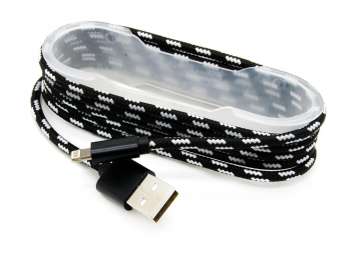 Кабель USB - Lightning Mega Lace Print (черный) 1,5м