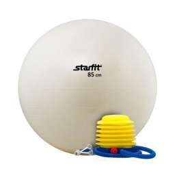 Мяч гимнастический Starfit GB-102 с насосом 85 см антивзрыв, белый