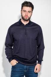 Пуловер мужской в полоску 50PD551 (Фиолетово-черный)