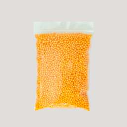 Мелкие Пенопластовые шарики для слаймов (упак. 10х15 см, Нежно-Оранжевые)