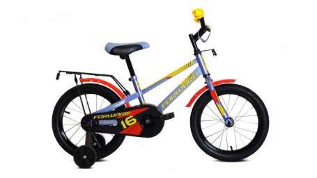 Детский велосипед FORWARD Meteor 18 серо-голубой/красный (2020)
