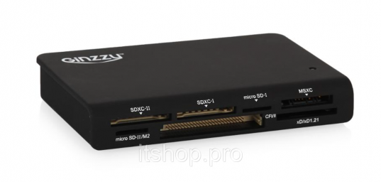 Картридер USB 3.0 Ginzzu GR-336B, шт