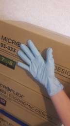 Перчатки нитриловые, голубые, размер М