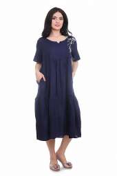 Платье с вышивкой Gang 19-197 синее L/XL