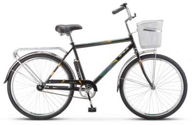 Городской велосипед STELS Navigator 200 Gent 26 Z010 черный 19” рама с корзиной (2020)