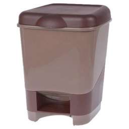 Ведро-контейнер 20 л, с крышкой и педалью, для мусора, 43х32х32 см, цвет серый, бежевый/коричневый, 