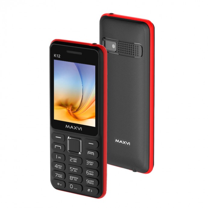 Телефон Maxvi K12 (black/red)