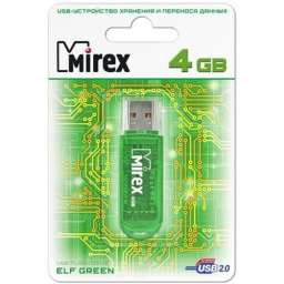USB карта памяти 4ГБ Mirex Elf Green (13600-FMUGRE04)