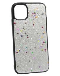 Чехол Case Rainbow на iPhone 11 (блестки и стразы-серебро) 3