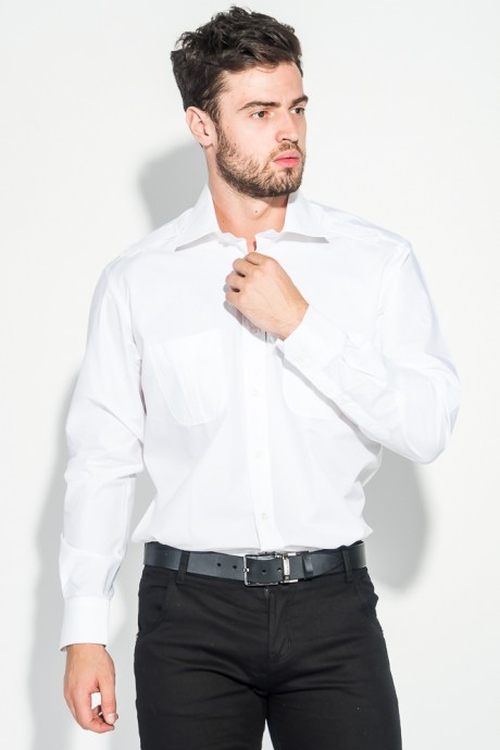 Рубашка мужская с двумя карманами 50PD10102 (Молочный)