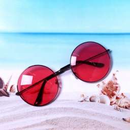 Очки солнцезащитные в чехле “Summer fashion”, круглые, цвет розовый
