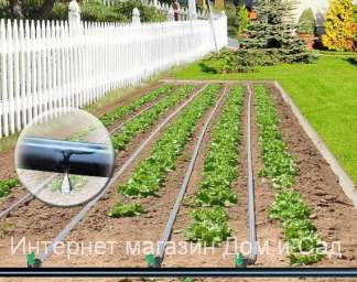 Капельная эмиттерная лента полива огорода Виола 50 метров шаг капельницы 10 см