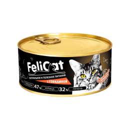 FeliCat Корм консервированный мясной для кошек с говядиной, 290 гр.