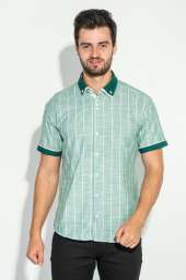 Рубашка мужская двойной воротник, принт полоска 50P2018-3 (Светло-зеленый)