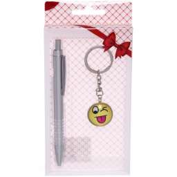 Подарочный набор “Смайл” ручка+брелок 19*9см