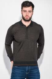 Пуловер мужской в полоску 50PD551 (Коричнево-черный)
