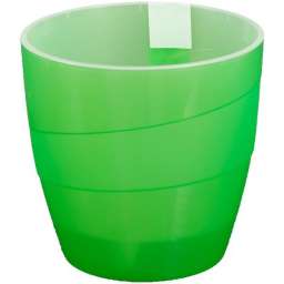 Кашпо для цветов пластиковое 2,8л d-17см “Грация” со вставкой прозрачно-зеленый