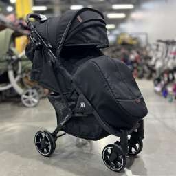 Прогулочное детское 4-х колесное шасси Babalo 2022 Чёрный текстиль на чёрной раме с сумкой