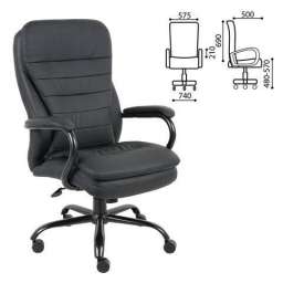 Кресло офисное BRABIX PREMIUM “Heavy Duty HD-001”, усиленное, НАГРУЗКА до 200 кг, экокожа, 531015