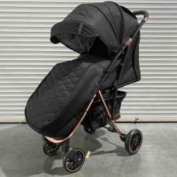 Прогулочное детское 4-х колесное шасси luxmom 636 Чёрный текстиль на чёрной раме