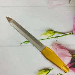 Пилка для ногтей металлическая на блистере “Ультрамарин”, цвет ручки золото, цвет пилки серебро,12,5