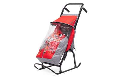 Санки-коляска Скользяшки - Снегурочка
2-Р Тигренок Цвет ткани: Красный / Серый