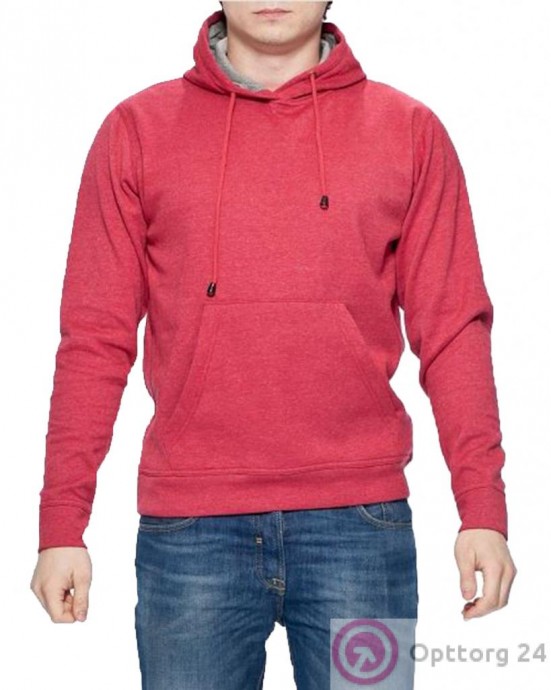 Пуловер мужской бордового цвета с капюшоном