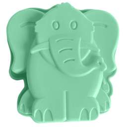 Форма для выпечки кекса с отверстием силиконовая “Слон” BE-4383S светло-зеленая